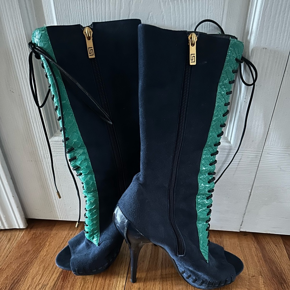 VERSACE PEEP TOE BOOTIES